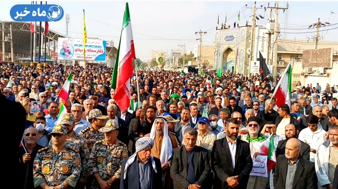 راهپیمایی مردم بندرماهشهر در محکومیت تجمعات تررویستی اخیر